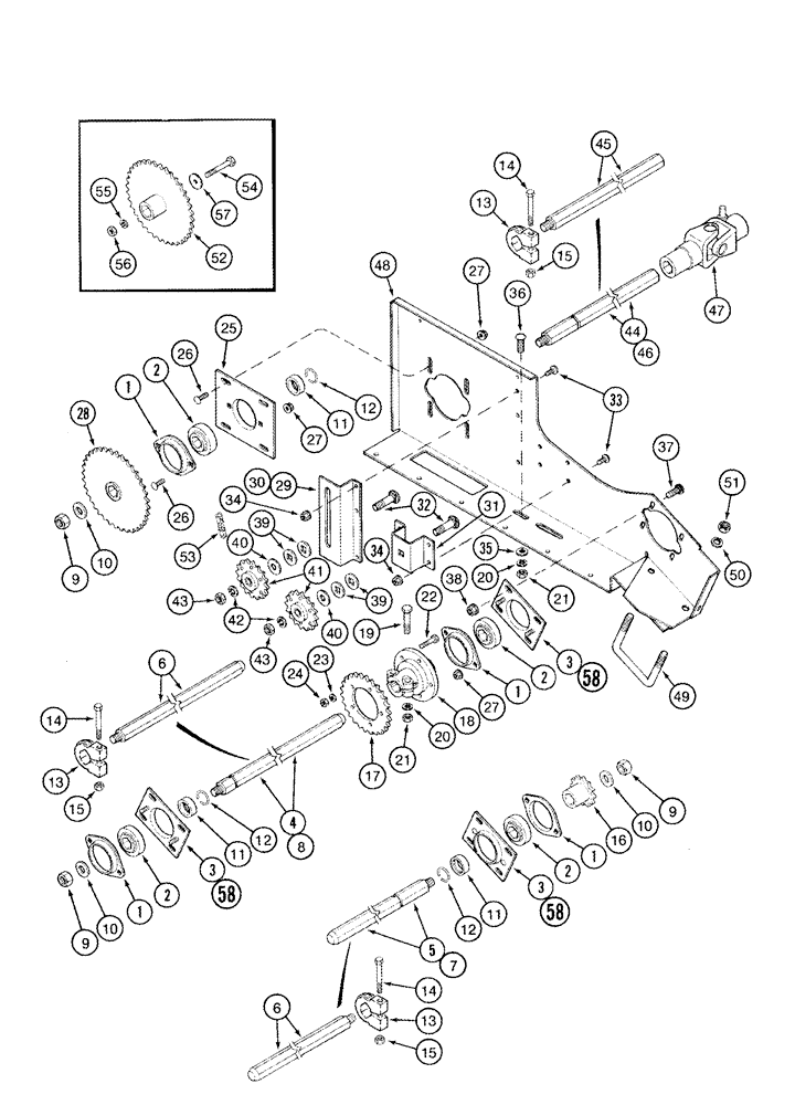 Схема запчастей Case IH 1084 - (09-17) - MAIN DRIVE (1064, 1083, 1084) (09) - CHASSIS