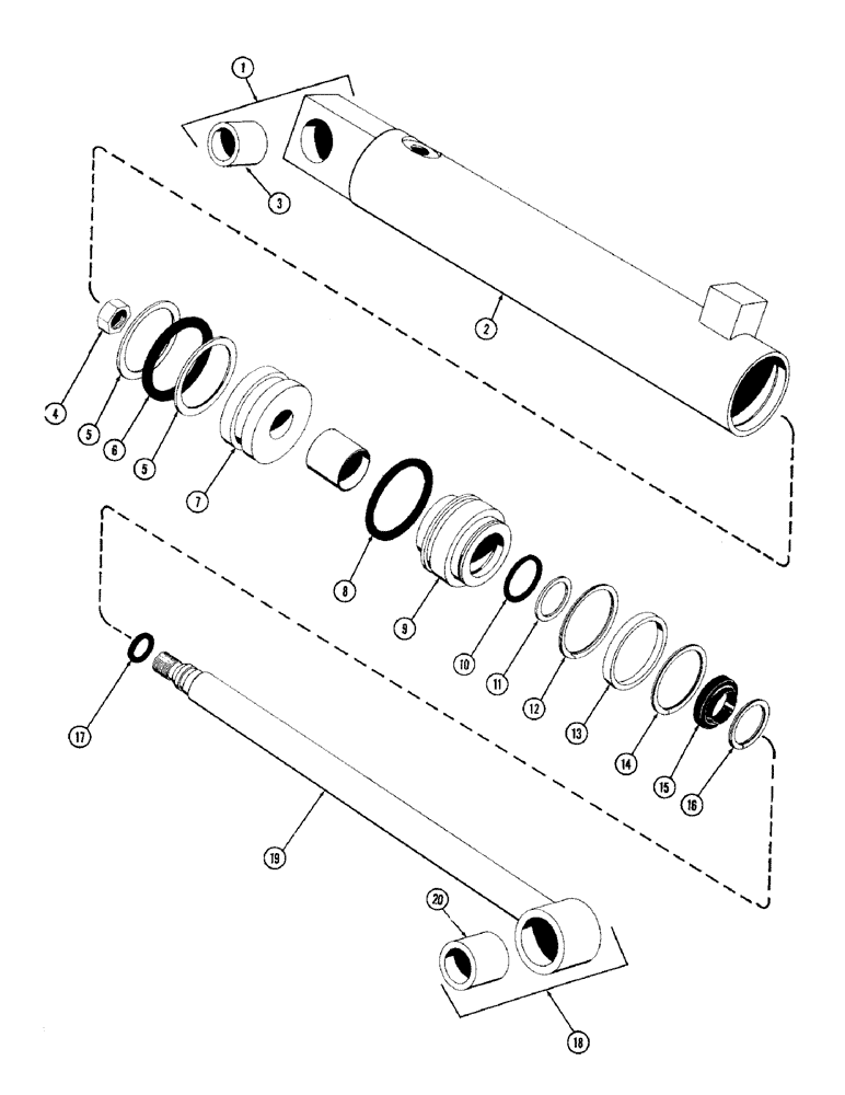 Схема запчастей Case IH 1470 - (131A) - T38940 FRONT STEERING CYLINDER (05) - STEERING