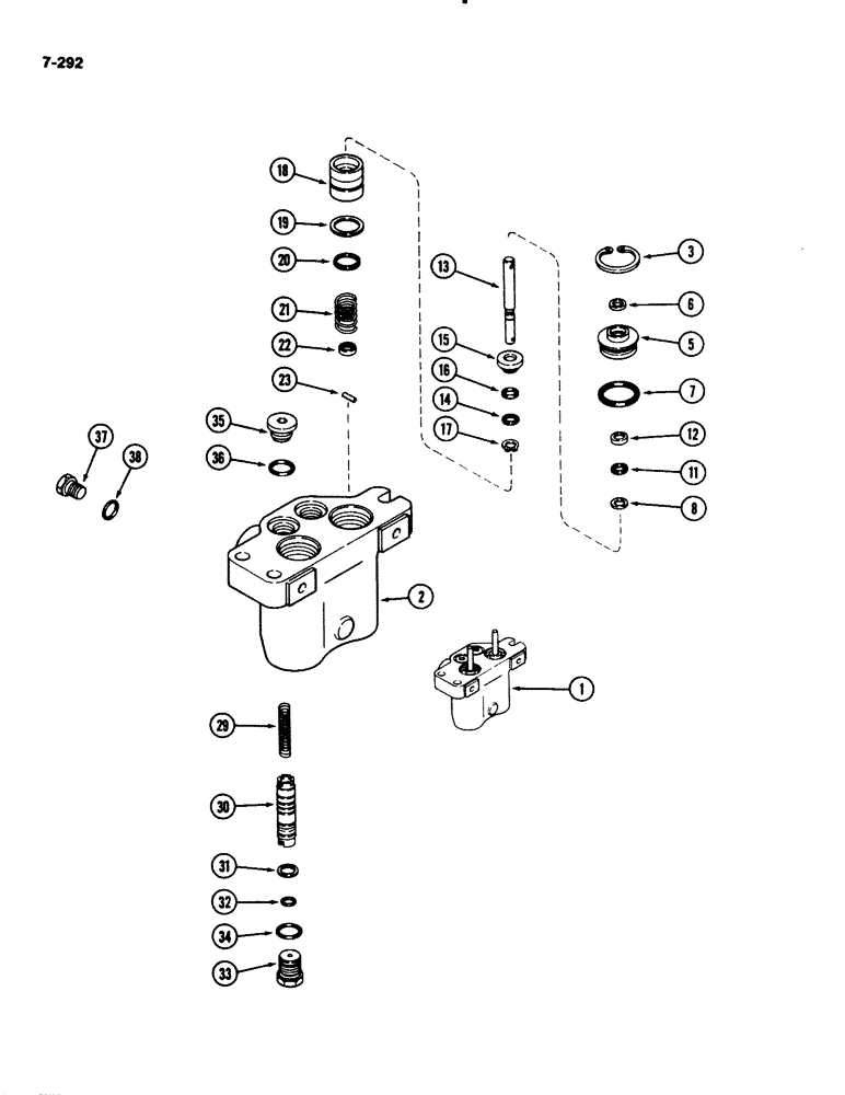 Схема запчастей Case IH 2294 - (7-292) - MASTER BRAKE VALVE ASSEMBLY (07) - BRAKES