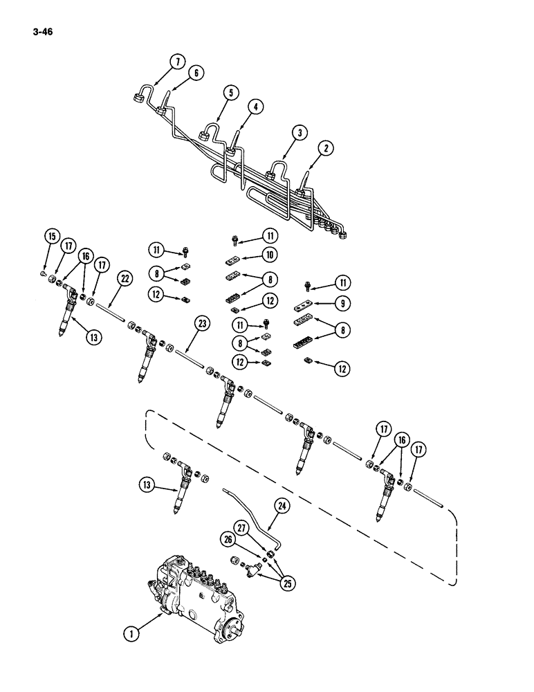 Схема запчастей Case IH 2094 - (3-46) - FUEL INJECTION SYSTEM, 504BD DIESEL SYSTEM (03) - FUEL SYSTEM