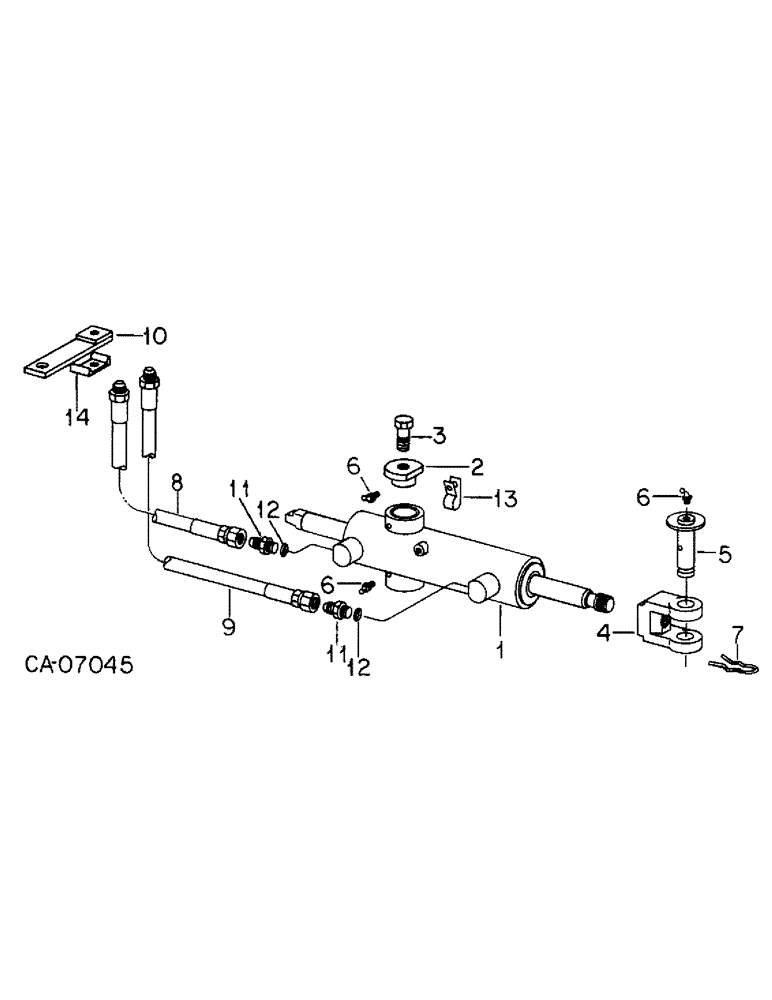 Схема запчастей Case IH 1586 - (10-20) - HYDRAULIC, POWER STEERING CYLINDER & CONNECTIONS, TRACTORS WITH ALL WHEEL DRIVE & ELWOOD FRONT AXLE (07) - HYDRAULICS