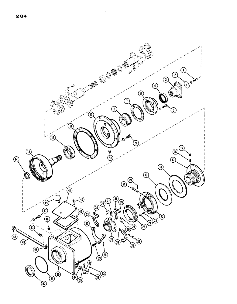 Схема запчастей Case IH 1200 - (284) - P.T.O. CLUTCH (09) - CHASSIS