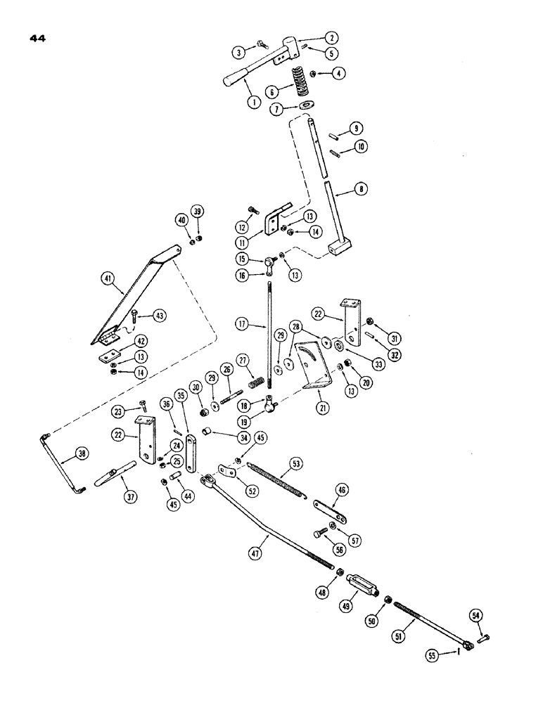 Схема запчастей Case IH 1200 - (044) - THROTTLE LINKAGE, (451) DIESEL ENGINE (03) - FUEL SYSTEM