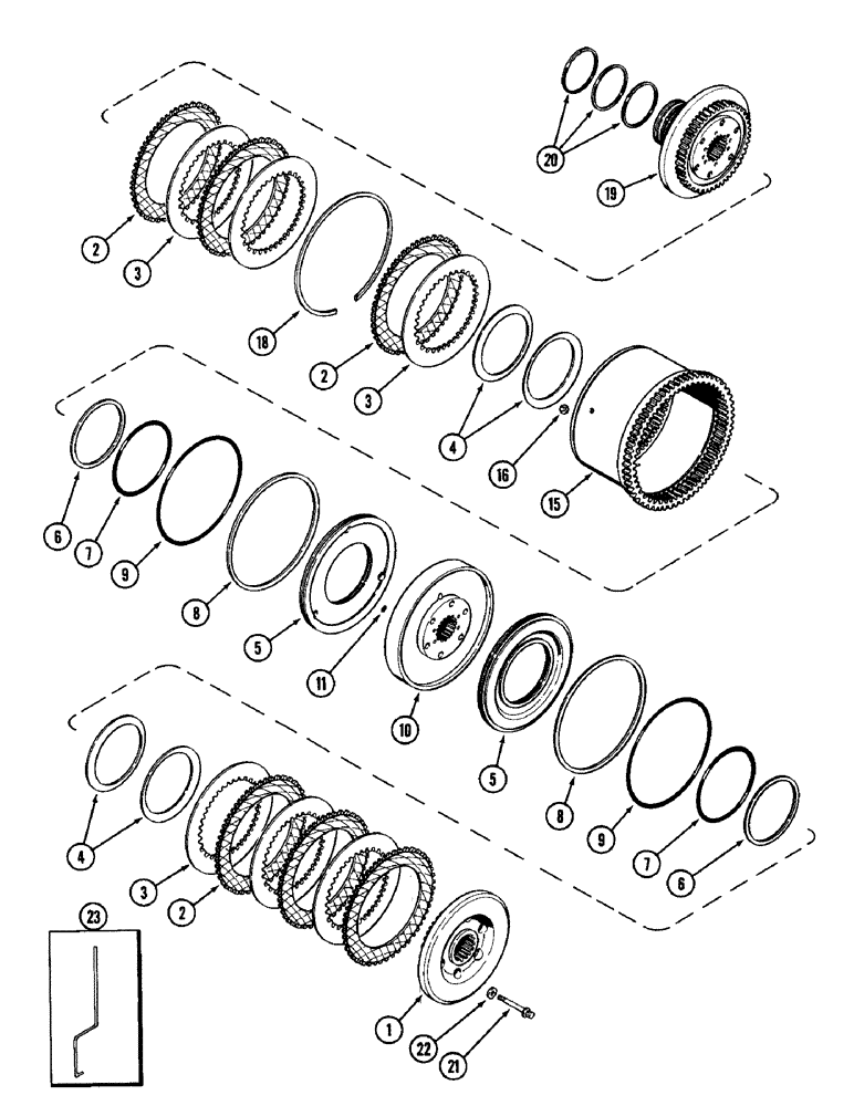 Схема запчастей Case IH 1896 - (6-172) - POWER SHIFT TRANSMISSION, (C2) AND (C3) CLUTCHES, PRIOR TO TRANSMISSION SERIAL NUMBER 16264523 (06) - POWER TRAIN