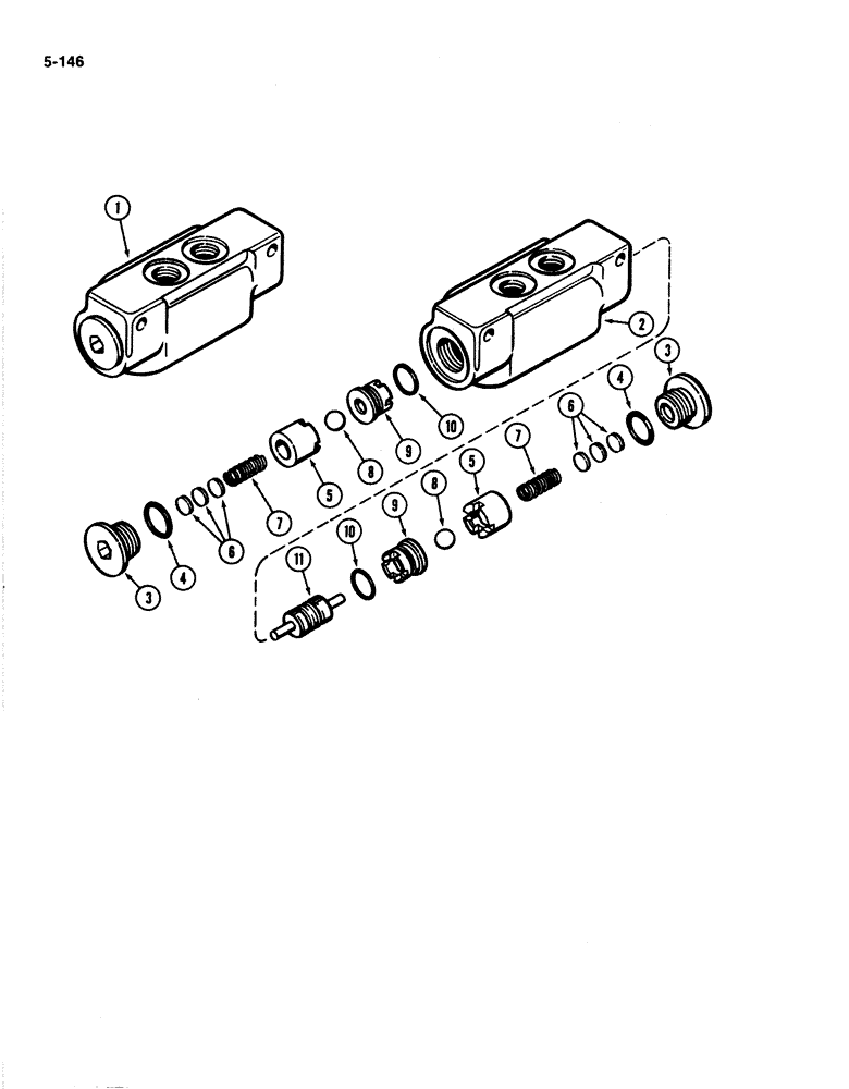 Схема запчастей Case IH 4894 - (5-146) - REAR STEERING CHECK VALVE (05) - STEERING