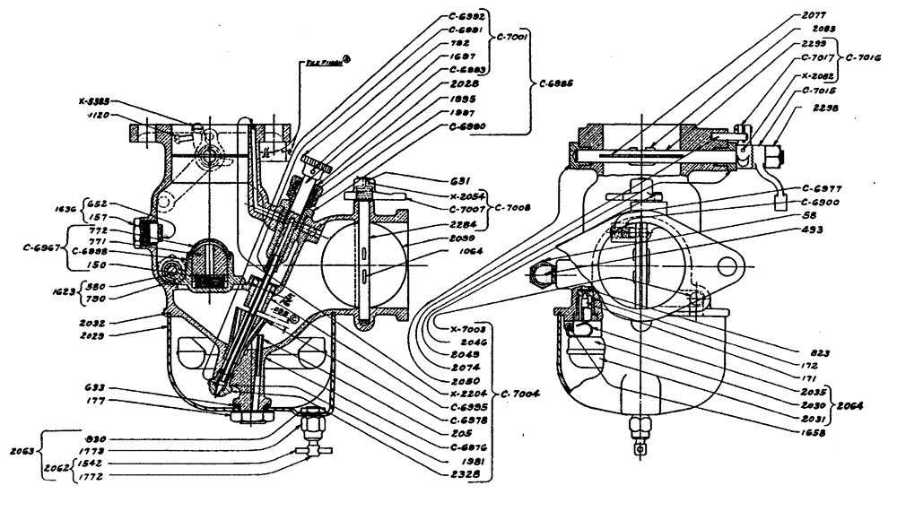 Схема запчастей Case IH L-SERIES - (016) - O1709AB1 KINGSTON CARBURETOR (1-1/2 MODEL L3L) (TRACTOR NO. L302744 TO NO. L301843) (03) - FUEL SYSTEM