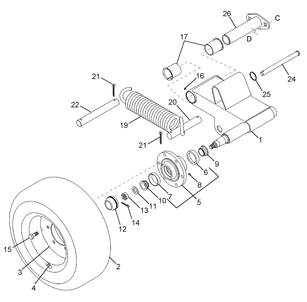 Схема запчастей Case IH 2062 - (09-23) - GAUGE WHEEL (03) - CHASSIS/MOUNTED EQUIPMENT