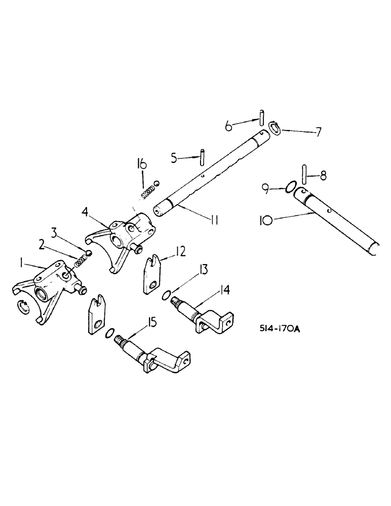 Схема запчастей Case IH 784 - (07-070) - GEAR SHIFT MECHANISM, RANGE TRANSMISSION, 784 (04) - Drive Train