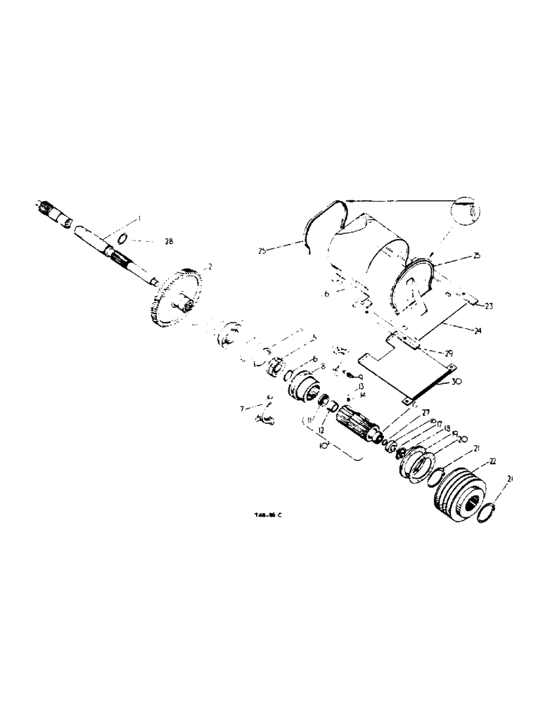 Схема запчастей Case IH 2350 - (6-57) - MOWER DRIVE GEAR AND SHAFTS - 573 R.P.M. SINGLE SPEED, MOWER DRIVE ATTACHMENTS (06) - POWER TRAIN