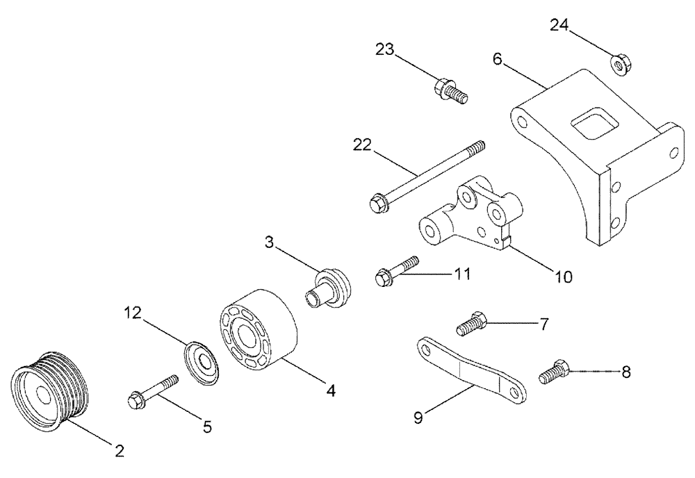 Схема запчастей Case IH TITAN 3020 - (02-048) - ALTERNATOR - MOUNTING (01) - ENGINE