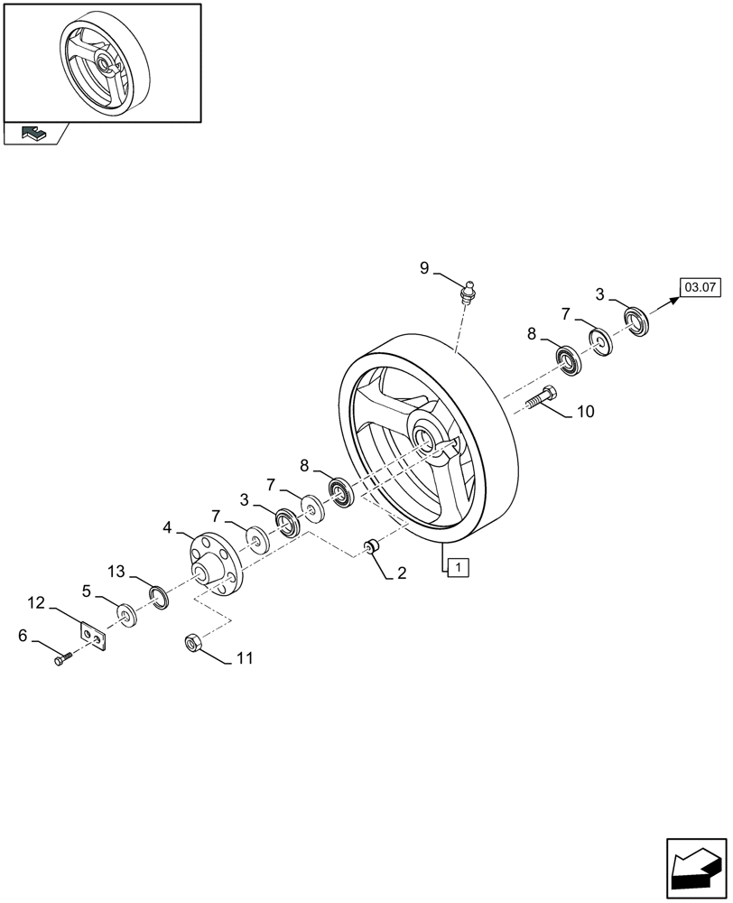 Схема запчастей Case IH LBX432R - (01.11[01]) - FLYWHEEL (01) - POWER TAKE OFF