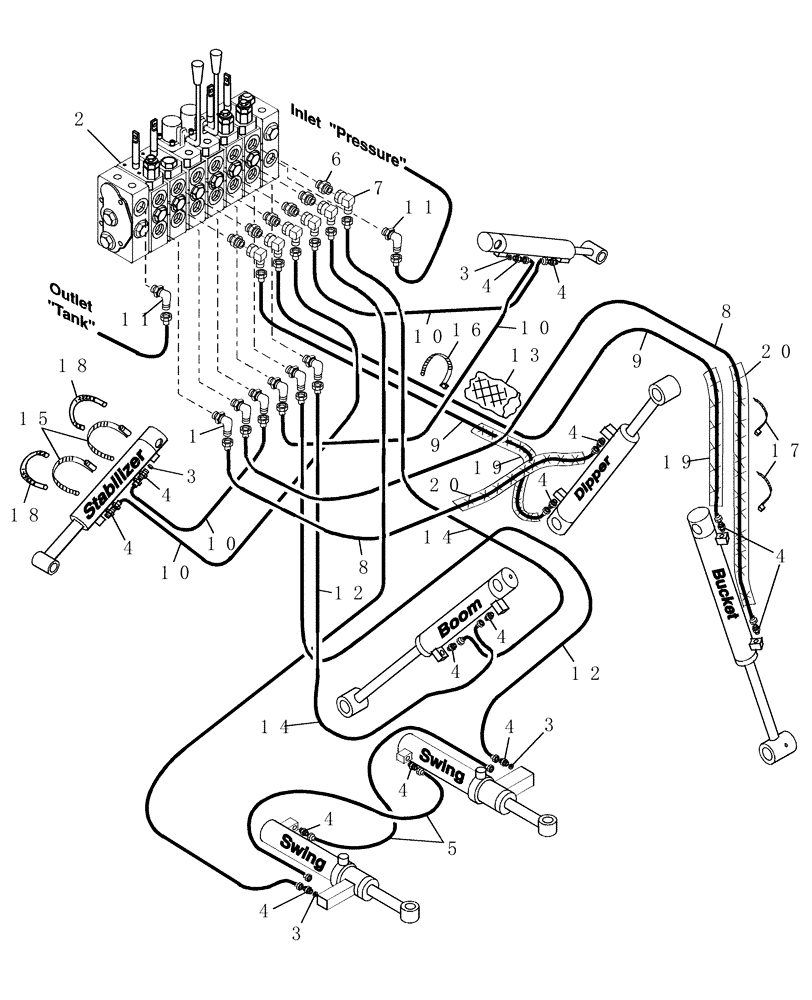 Схема запчастей Case IH 716735016 - (30) - HYDRAULIC HOSES & FITTINGS 