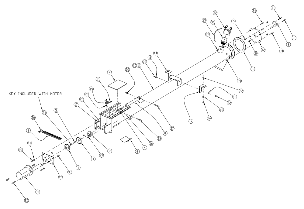 Схема запчастей Case IH 810 - (02-047) - 6" AUGER TUBE GROUP, DOUBLE & TRIPLE BIN, 37 & 50 CU. FT Bin Group