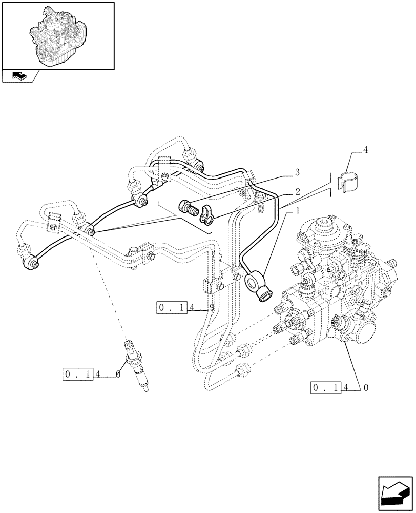 Схема запчастей Case IH F4GE9484K J601 - (0.20.4) - INJECTION EQUIPMENT - PIPING (504063635) 