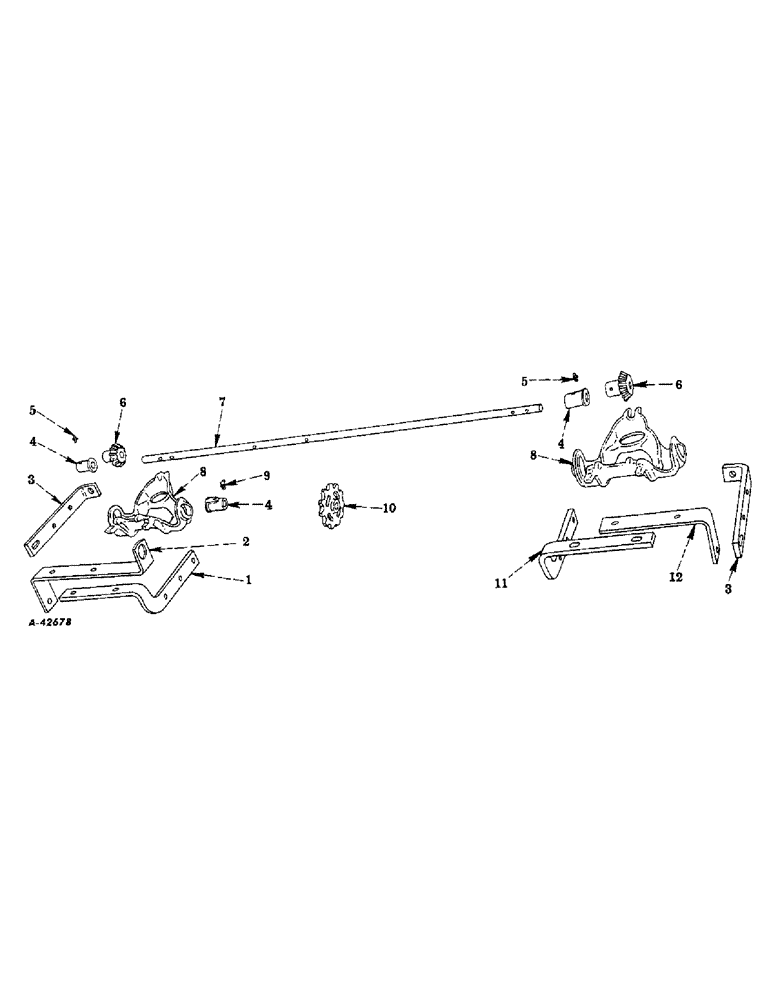 Схема запчастей Case IH 34U-412 - (AH-4) - HOPPER BRACKET AND FEED SHAFT, 1957 TO 1965 