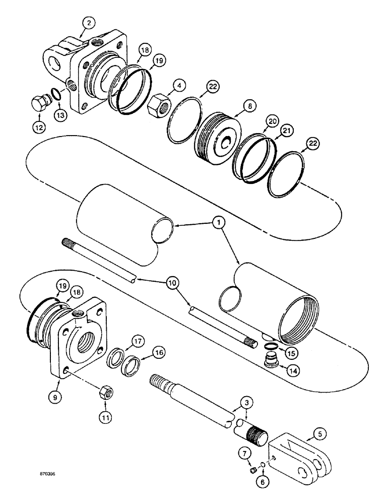 Схема запчастей Case IH 4900 - (8-14) - MAIN FRAME DEPTH CONTROL CYLINDER (08) - HYDRAULICS