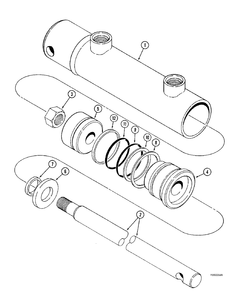 Схема запчастей Case IH 5800 - (8-38) - CYLINDER ASSEMBLY, 1286364C91 (08) - HYDRAULICS