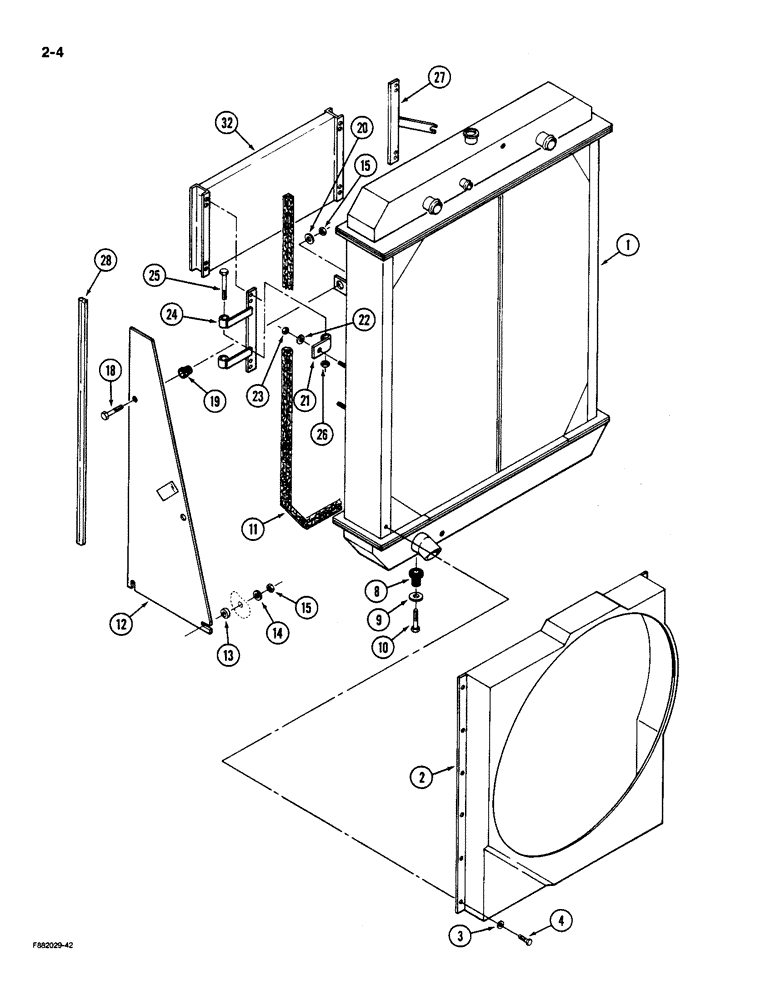 Схема запчастей Case IH 9190 - (2-04) - RADIATOR MOUNTING (02) - ENGINE