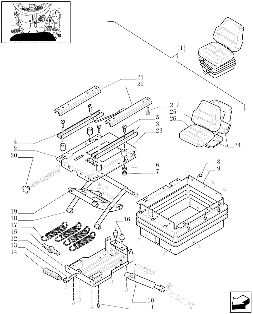 Схема запчастей Case IH JX1095C - (1.92.85/ A) - (VAR.090) "MT" SEAT - BREAKDOWN - C5644 (10) - OPERATORS PLATFORM/CAB