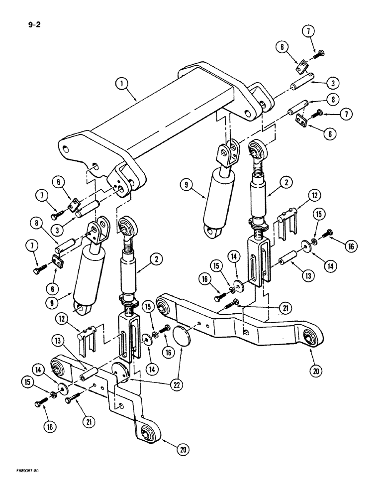 Схема запчастей Case IH 9270 - (9-02) - HITCH ROCKERSHAFT (09) - CHASSIS/ATTACHMENTS