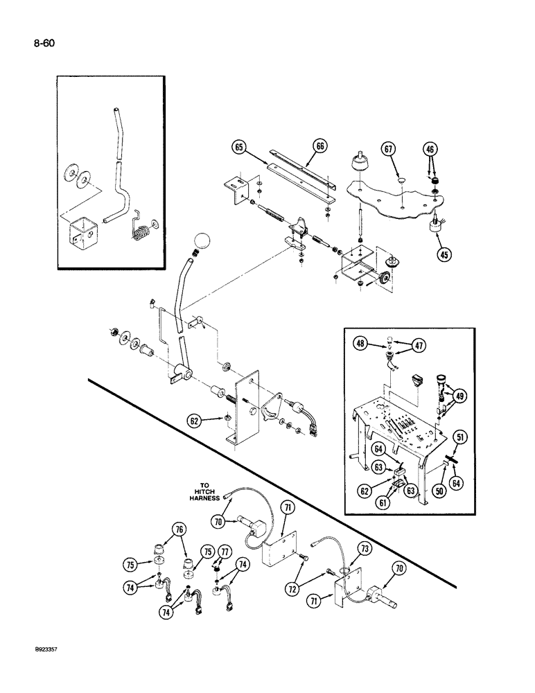 Схема запчастей Case IH 9260 - (8-060) - THREE POINT HITCH CONTROLS, ELECTRONIC CONTROLLED (CONTD) (08) - HYDRAULICS