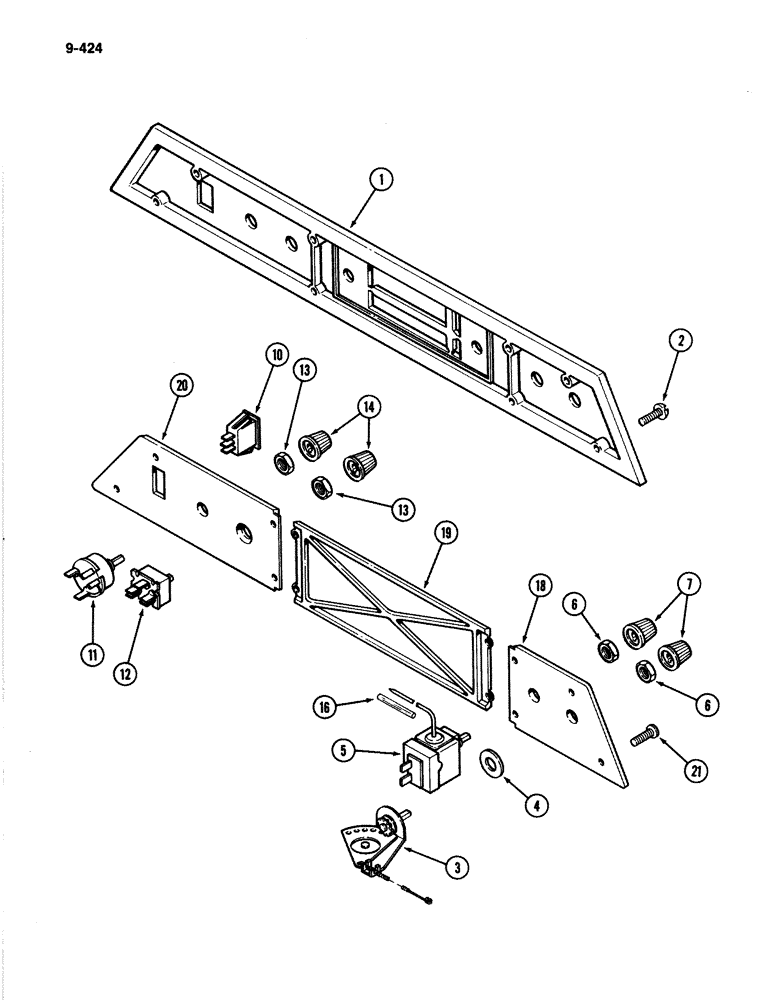 Схема запчастей Case IH 4894 - (9-424) - CAB CONTROLS AND PANEL (09) - CHASSIS/ATTACHMENTS