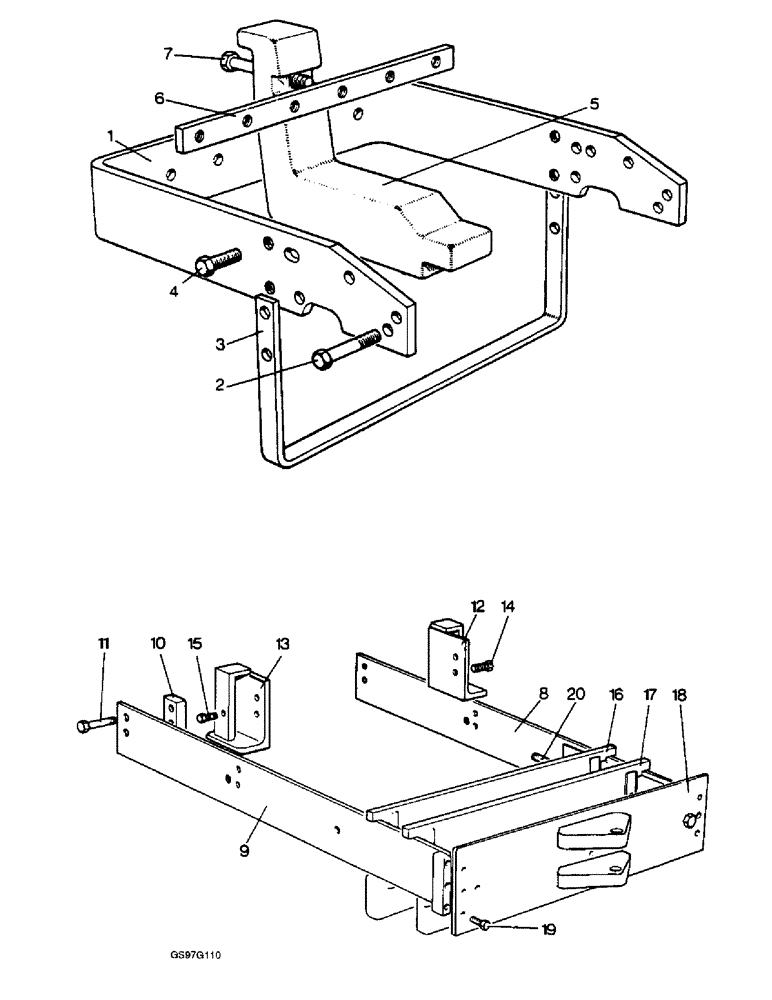 Схема запчастей Case IH 1210 - (9-028) - CHASSIS BALLAST WEIGHTS (09) - CHASSIS/ATTACHMENTS