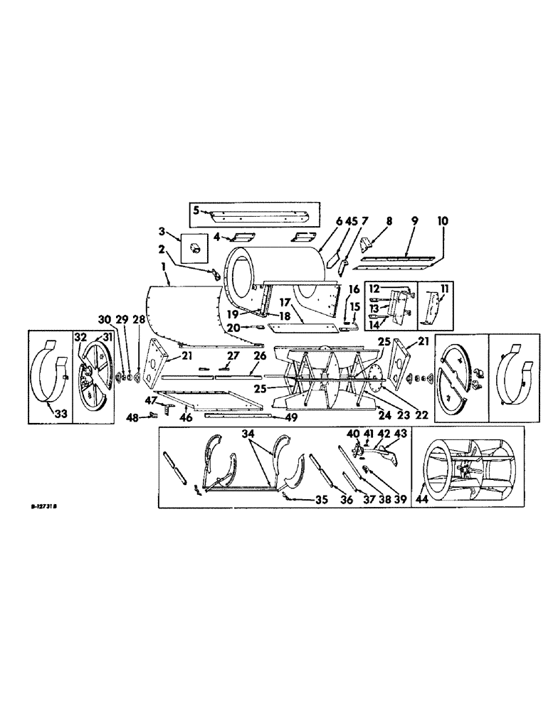 Схема запчастей Case IH 503 - (091) - FAN AND FAN HOUSING, SEPARATOR FAN ROTARY SCREEN ATTACHMENT (74) - CLEANING