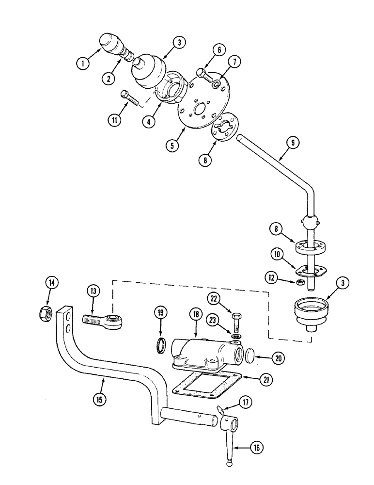 Схема запчастей Case IH 1494 - (6-180) - SYNCHROMESH GEAR SHIFT LEVER, TRACTORS WITH CAB (06) - POWER TRAIN