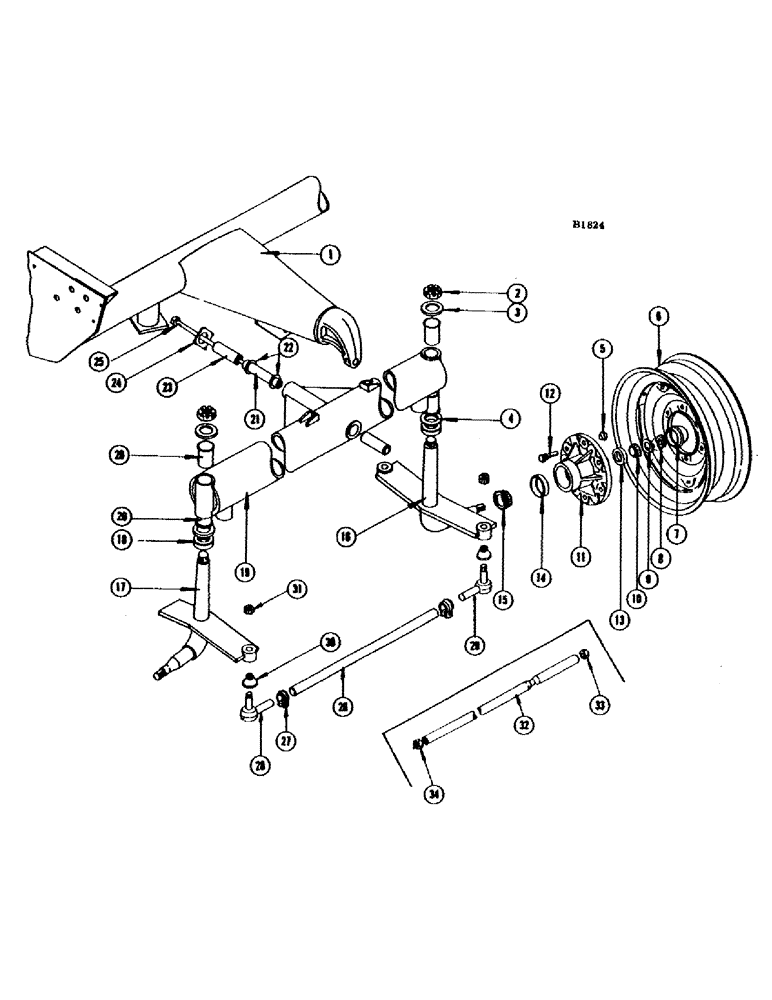 Схема запчастей Case IH 660 - (302) - STEERING ARMS AND AXLE, 40 FOOT AND 66 INCH WIDE AXLE 