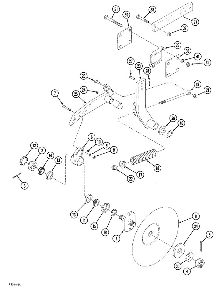 Схема запчастей Case IH 7500 - (09-10) - ROLLING COULTER, SPRING CUSHION TYPE WITH CRIMPLED COULTER BLADE (09) - CHASSIS/ATTACHMENTS