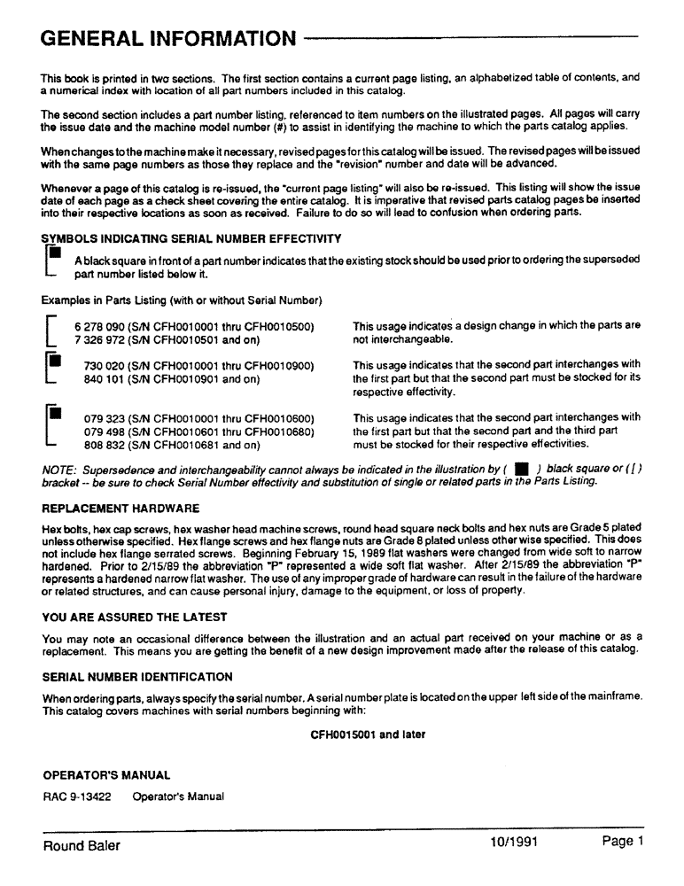 Схема запчастей Case IH 8450 - (001) - GENERAL INFORMATION (00) - GENERAL