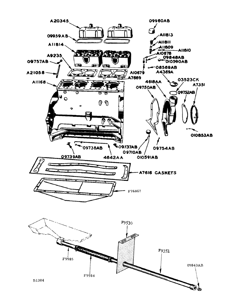 Схема запчастей Case IH 800 - (164) - CYLINDER HEAD (10) - ENGINE