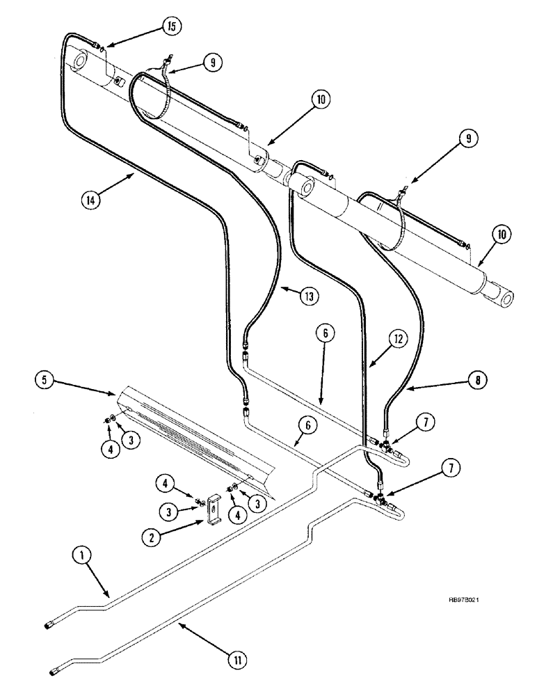 Схема запчастей Case IH L300 - (8-06) - HYDRAULICS, BUCKET, WITHOUT SELF LEVELING (08) - HYDRAULICS