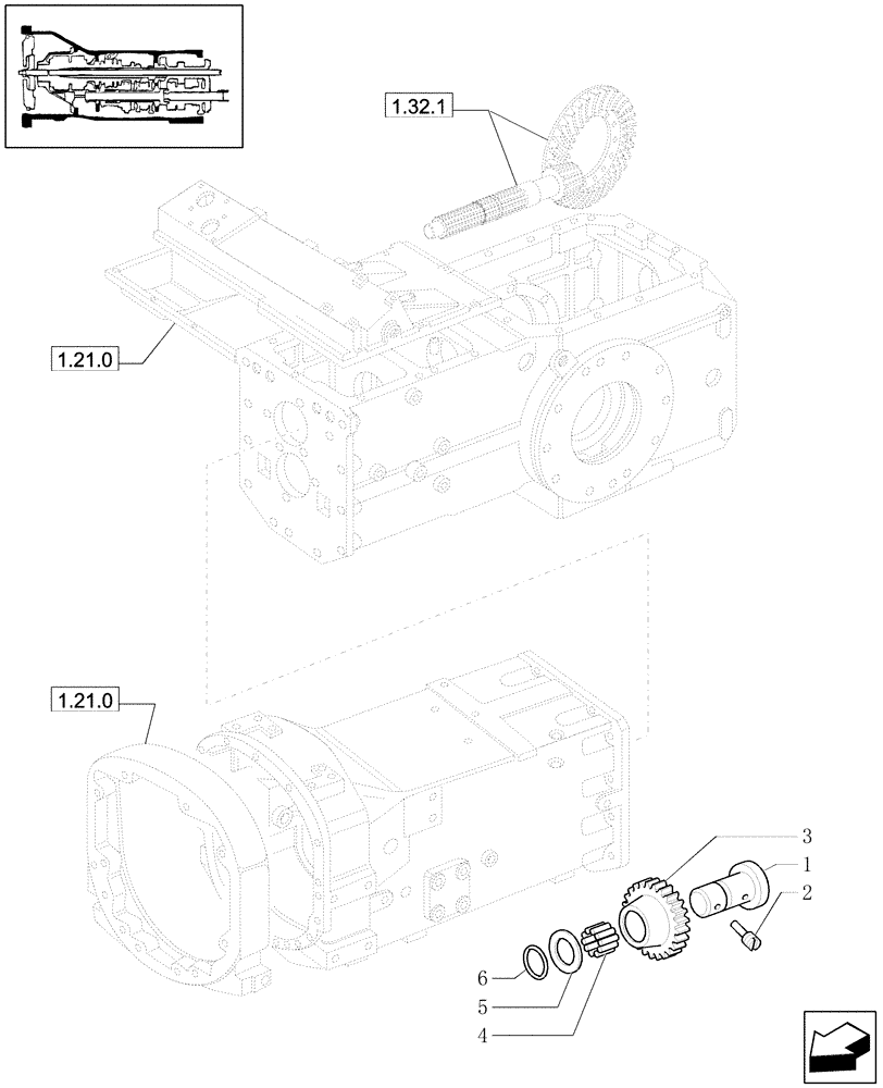 Схема запчастей Case IH JX1080U - (1.27.1/04) - (VAR.275-279) POWER SHUTTLE - HI-LO - 30-40 KMH - HYDRAULIC PTO -- GEARS (03) - TRANSMISSION