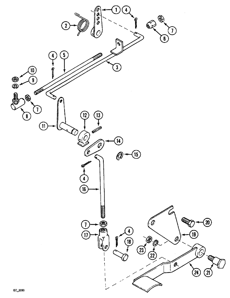 Схема запчастей Case IH 4240 - (3-14) - FOOT ACCELERATOR, TRACTOR WITHOUT CAB (03) - FUEL SYSTEM