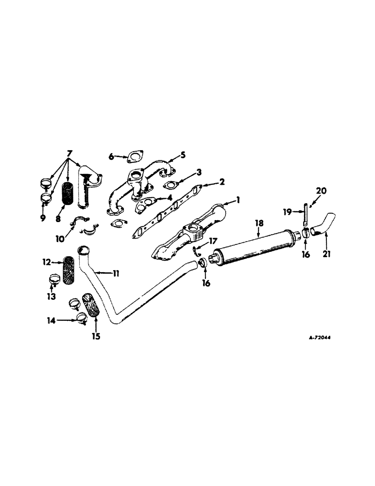 Схема запчастей Case IH 2504 - (036) - DIESEL ENGINE, UNDERSLUNG EXHAUST SYSTEM, INTERNATIONAL TRACTORS (01) - ENGINE