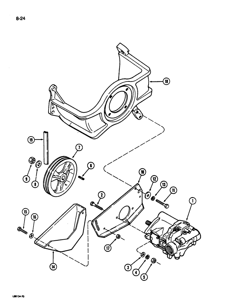 Схема запчастей Case IH 1822 - (8-24) - HYDRAULIC PUMP MOUNTING (07) - HYDRAULICS