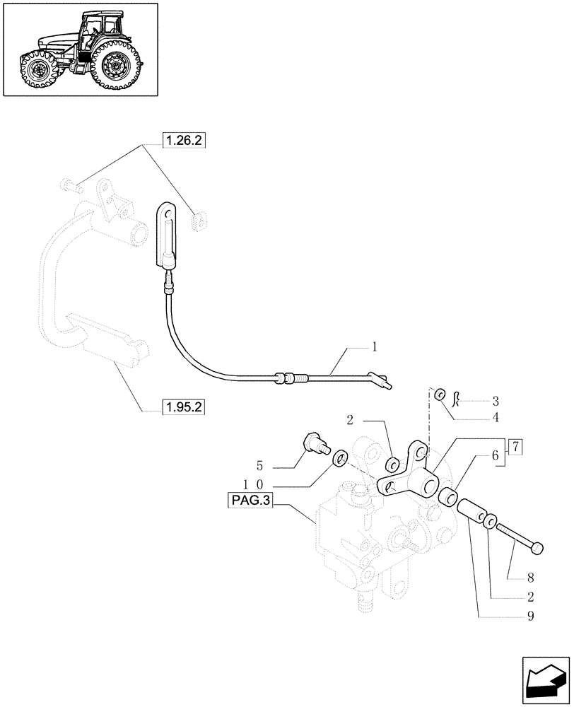 Схема запчастей Case IH JX1070U - (1.27.4[01]) - (VAR.271-272-274-276-296) (HI-LO) AND SYNCHRONIZED REVERSING GEAR - 30-40 KM/H - CONTROL PARTS (03) - TRANSMISSION