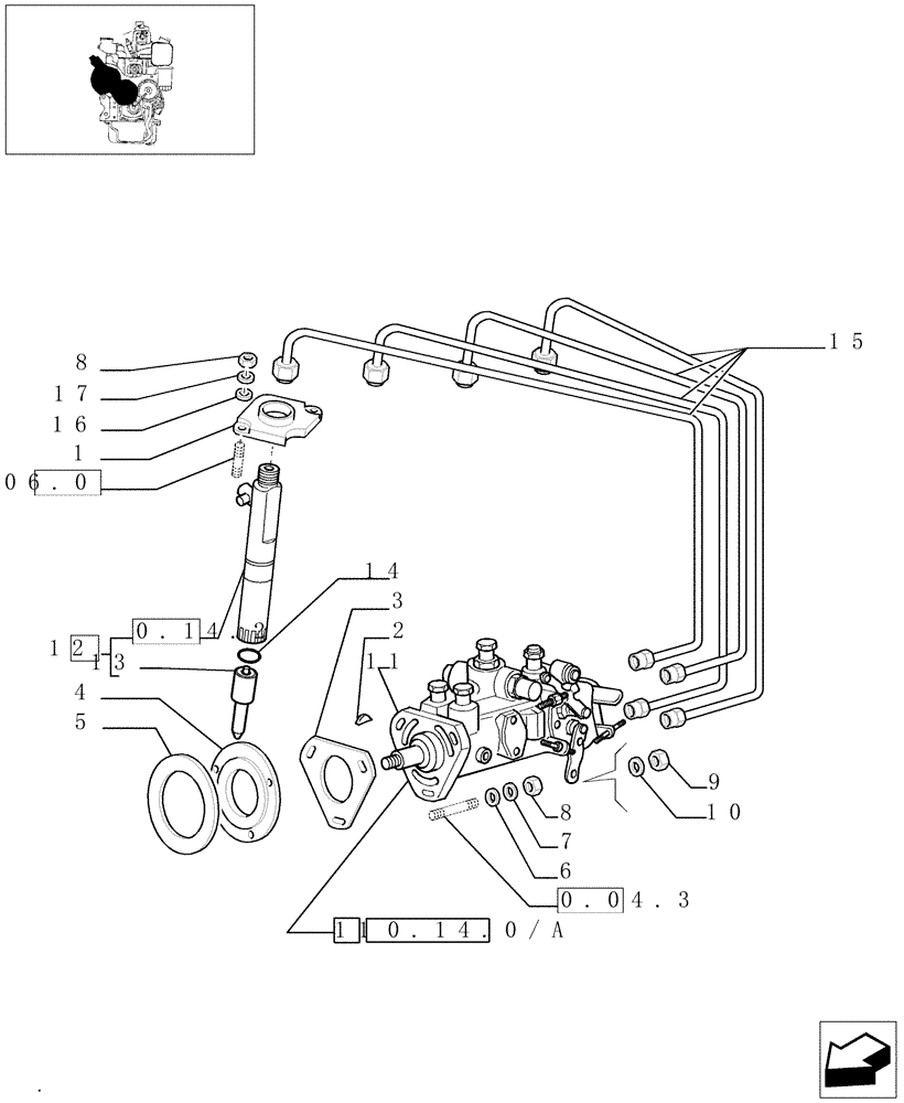 Схема запчастей Case IH 8045.05.406 - (0.14.0[01]) - FUEL SYSTEM - INJECTION PUMP (99475293) 