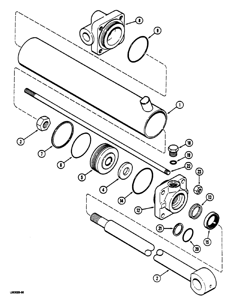 Схема запчастей Case IH 181 - (8-08) - HYDRAULIC CYLINDER, 149863C92, STANDARD ROTARY HOE, 3 ID X 16 INCH STROKE (08) - HYDRAULICS