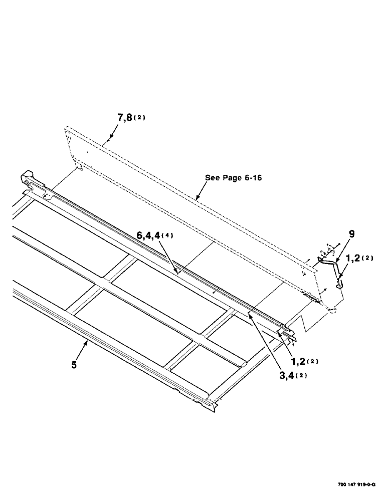 Схема запчастей Case IH 425 - (6-12) - DECK ASSEMBLY, LEFT, 30 FOOT (58) - ATTACHMENTS/HEADERS