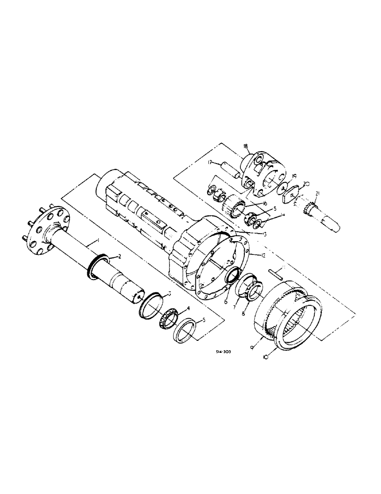 Схема запчастей Case IH 485 - (00D11) - REAR AXLE, CARRIER AND CONNECTIONS (04) - Drive Train