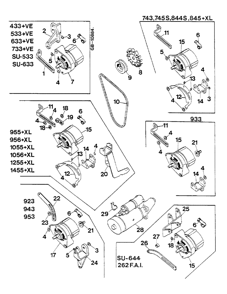 Схема запчастей Case IH D-179 - (09-02) - STARTING MOTOR, ALTERNATOR 