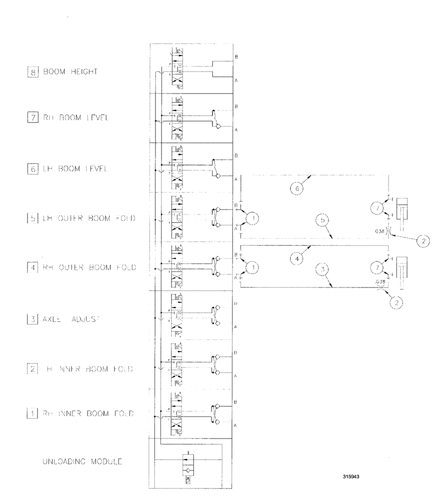 Схема запчастей Case IH SPX3200 - (06-026) - BOOM OUTER FOLD (78) - SPRAYING