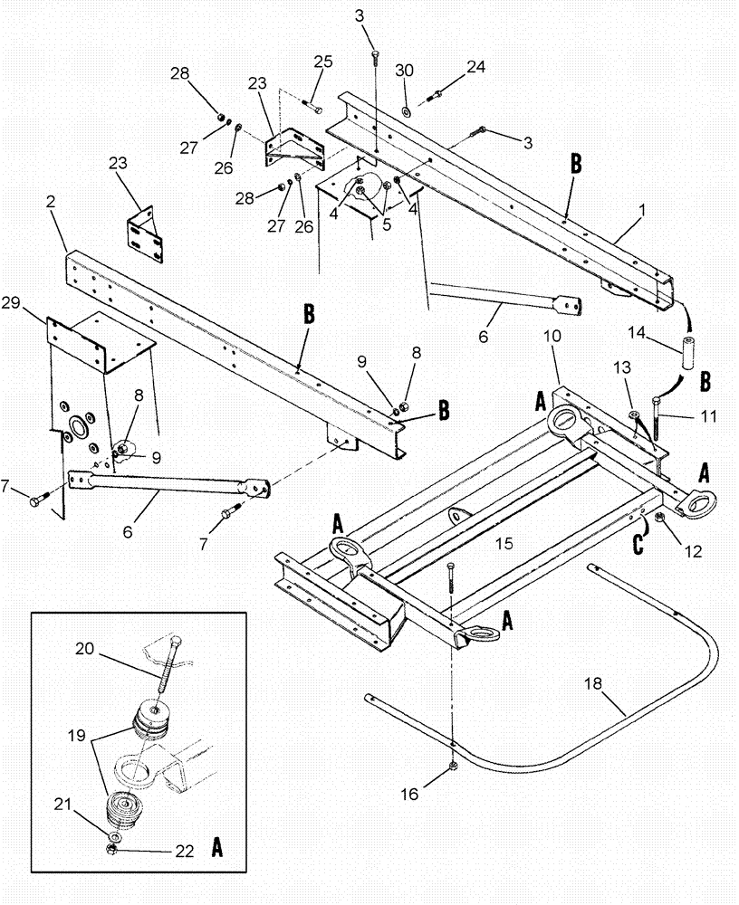 Схема запчастей Case IH 620 - (09F-08) - SUPPORTS, MAIN FRAME, CAB AND PLATFORM (12) - CHASSIS