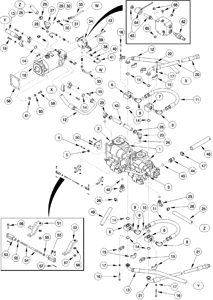 Схема запчастей Case IH 620 - (06-04) - HYDROSTATICS PUMP AND MOTOR (03) - POWER TRAIN