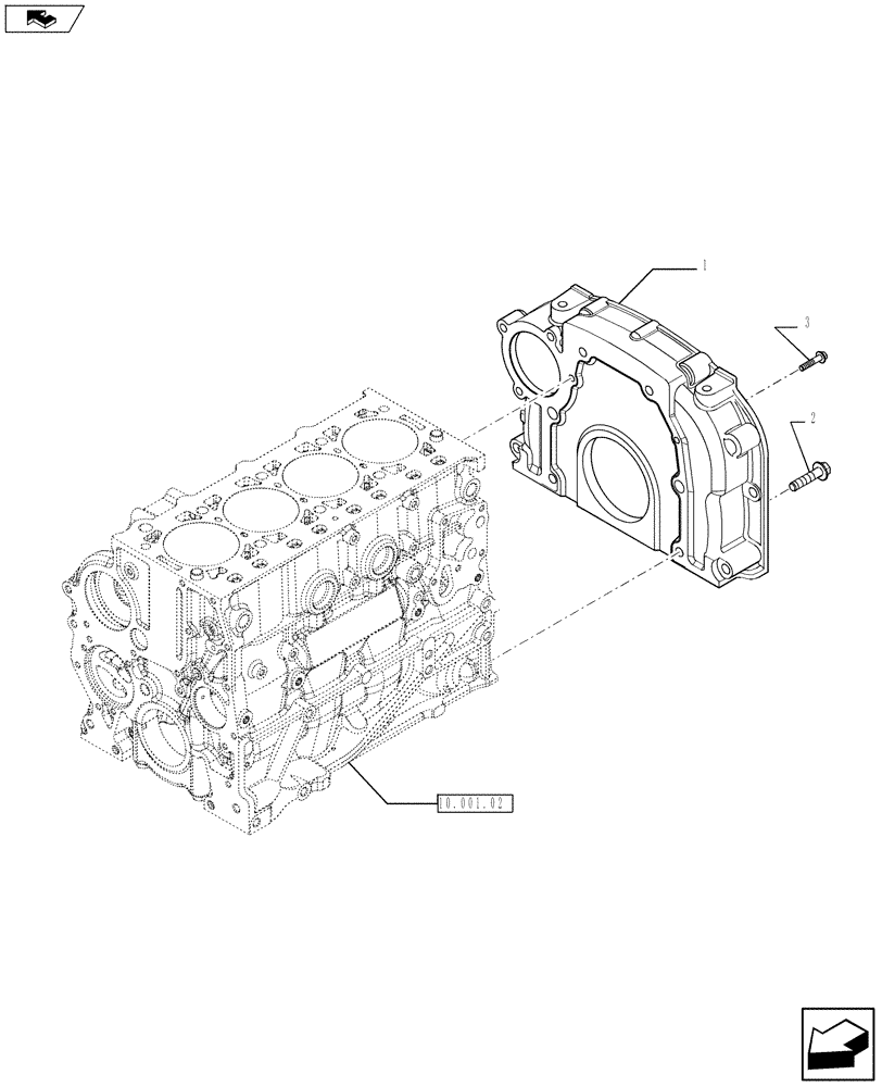 Схема запчастей Case IH F5DFL413A A001 - (10.103.03) - FLYWHEEL CASE (504386117) (10) - ENGINE