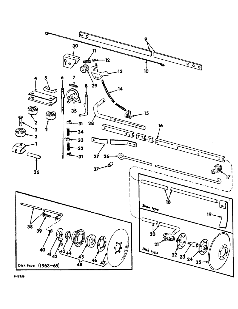 Схема запчастей Case IH 455 - (G-18) - MARKER UNIT, DISK TYPE AND SHOE TYPE 