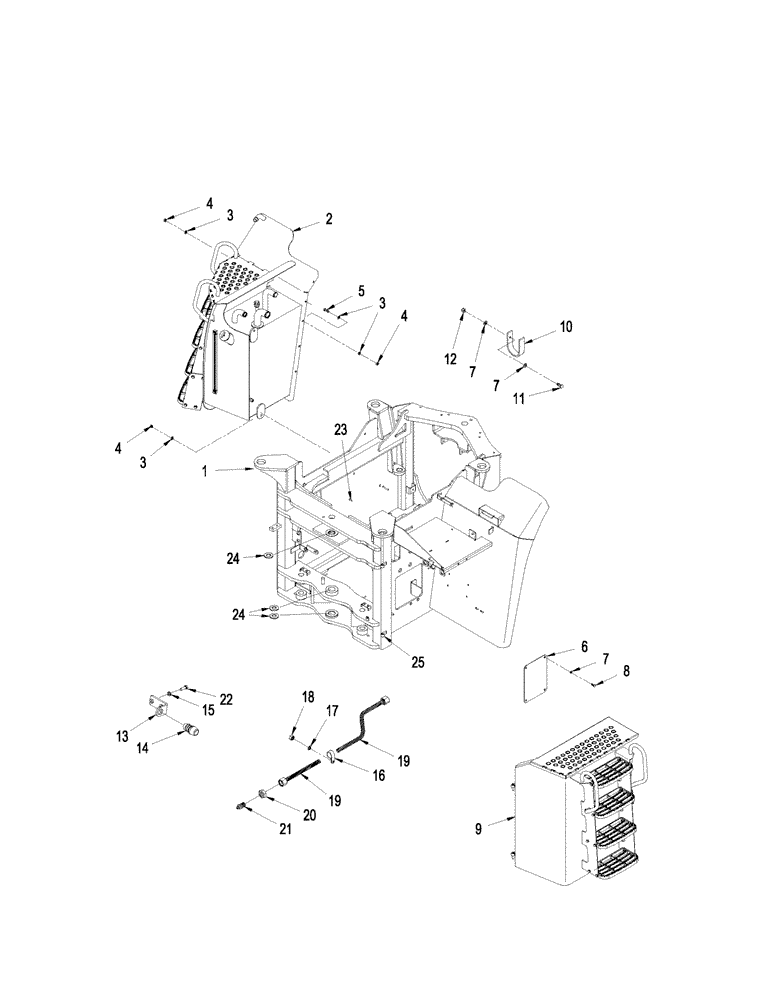 Схема запчастей Case IH STEIGER 330 - (09-30) - MIDDLE FRAME, WITH ACCUSTEER (09) - CHASSIS